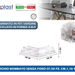 Poloplast Coperchio Bombato Senza Foro Cf.50 Pz. Cm.1,1H Trasp.