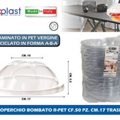 Poloplast Coperchio Bombato R-Pet Cf.50 Pz. Cm.17 Trasp.
