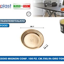 Poloplast Vassoio Mignon Conf. 100 Pz. Cm.7X0,9H Oro Tondo