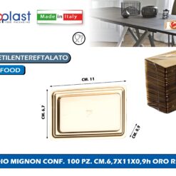 Poloplast Vassoio Mignon Conf. 100 Pz. Cm.6,7X11X0,9H Oro Rett.Re