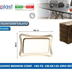 Poloplast Vassoio Mignon Conf. 100 Pz. Cm.8X12H Oro Rett.