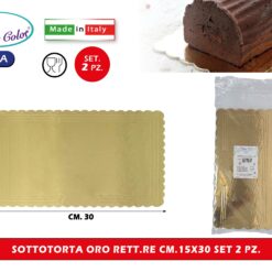 SOTTOTORTA RETT.RE CM.15X30 SET 2 PZ. ORO