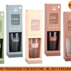 DIFFUSORE FRAGRANZE CON BASTONC. ML.500 4 FRAGRANZE ASS.