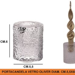 PORTACANDELA VETRO OLIVER DIAM. CM.5,5X6h