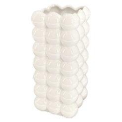 VASO CERAMICA QUADRATO CM.10,5X10,5X23h PERLA BIANCA