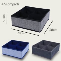PORTAINTIMO ORGANIZER TNT 4 SCOMPARTI CM.28X28X11h COL. ASS.