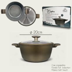 CASSERUOLA SOPHIA CM.20 CON COPERCHIO X INDUZIONE