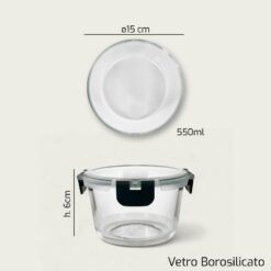 FRIGO BOX VETRO TONDO CM.15X6h