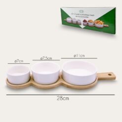 CIOTOLE PORCELLANA SET 3 PZ. CON VASSOIO