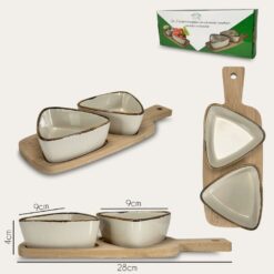 CIOTOLE PORCELLANA SET 2 PZ. CON VASSOIO REACTIVE