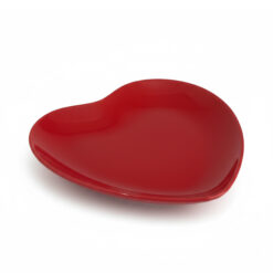 Piatto a Forma di Cuore Rosso in Ceramica Lucida - Servizio Piatti Romantico per San Valentino, Anniversario e Matrimonio - Piatto Piano 25cm, Fondo 20cm e Frutta 20cm - Ideale per Cene a Lume di Candela, Regalo per Lei, Decorazione Tavola Festa - Stoviglie Decorative Love Theme - Design Moderno e R