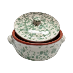 Casseruola in Terracotta con Coperchio – Ceramica Artigianale Salento Made in Italy – Forno Gas Microonde – Cottura Lenta Sana