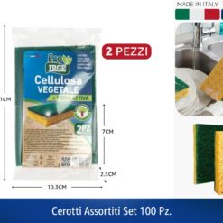 SPUGNA SET 2 PZ. CELLULOSA ABRASIVA CM.7X10
