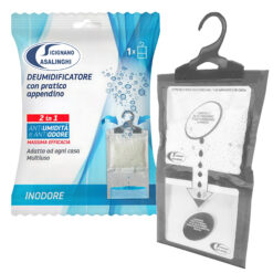Sicignano | Deumidificatore con Appendino 2 in 1, Anti-Umidità e Anti-Odore, Capacità 500 ml, Ideale per Armadi e Ambienti Domestici, Fragranza Inodore