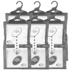 Sicignano | Set 6 Deumidificatori con Appendino 2 in 1, Anti-Umidità e Anti-Odore, Capacità 500 ml, Ideale per Armadi e Ambienti Domestici, Fragranza Inodore