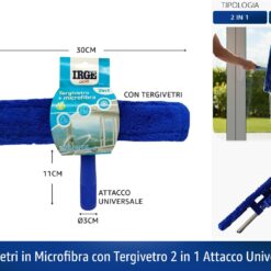 LAVAVETRI IN MICROFIBRA CON TERGIVETRO 2 IN 1 ATTACCO UNIVERSALE