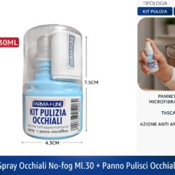 SPRAY OCCHIALI NO-FOG ML.30 + PANNO PULISCI OCCHIALI