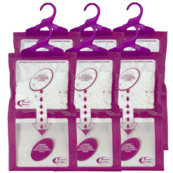 Sicignano | Set 6 Deumidificatori con Appendino 2 in 1, Anti-Umidità e Anti-Odore, Capacità 500 ml, Ideale per Armadi e Ambienti Domestici, Fragranza Lavanda