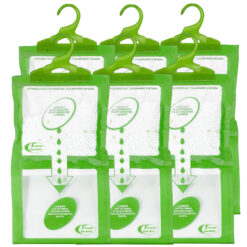 Sicignano | Set 6 Deumidificatori con Appendino 2 in 1, Anti-Umidità e Anti-Odore, Capacità 500 ml, Ideale per Armadi e Ambienti Domestici, Fragranza Aloe Vera