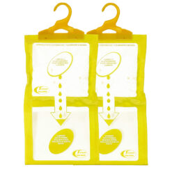 Sicignano | Set 2 Deumidificatori con Appendino 2 in 1, Anti-Umidità e Anti-Odore, Capacità 500 ml, Ideale per Armadi e Ambienti Domestici, Fragranza Vaniglia