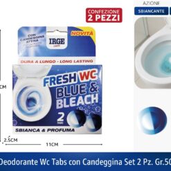 DEODORANTE WC TABS CON CANDEGGINA SET 2 PZ. GR.50