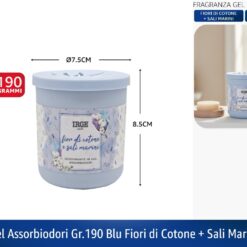 GEL ASSORBIODORI GR.190 BLU FIORI DI COTONE + SALI MARINI