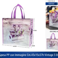 BORSA SPESA PP CON IMMAGINE CM.43X15X37h VINTAGE 3 DEC. ASS.
