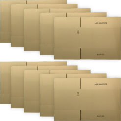 Sicignano | Set 10 Scatole Cartone Americana, cm 45X32X40h, Onda Singola, Resistente, con Simboli, Spedire, Spedizione, Imballaggi, Trasloco, Magazzino, Packaging