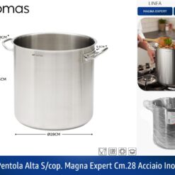 PENTOLA ALTA S/COP. MAGNA EXPERT CM.28 ACCIAIO INOX