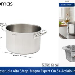 CASSERUOLA ALTA S/COP. MAGNA EXPERT CM.34 ACCIAIO INOX
