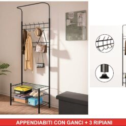 APPENDIABITI CON GANCI + 3 RIPIANI