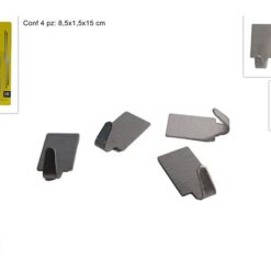GANCIO METALLO SET 4 PZ.