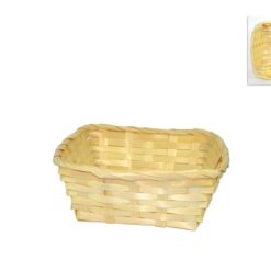 CESTINO INTRECCIATO IN PLASTICA QUADRO CM.20X20X8h NATURALE