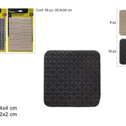 FELTRINI ADESIVI GOMMA SET 56 PZ. 2 MIS. 2 COL.