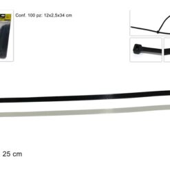 FASCETTE PLASTICA MM.4,8 CM.25 SET 100 PZ. 2 COL.