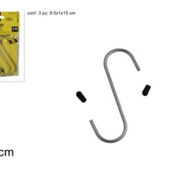 GANCIO A ESSE FERRO CM.9,5 SET 3 PZ.