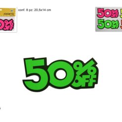 ETICHETTE CARTONCINO 50% OFF SET 8 PZ. 4 COLORI