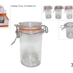 BARATTOLO VETRO CHIUSURA ERMETICA ML.70