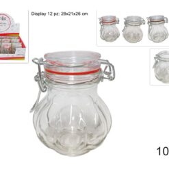 BARATTOLO VETRO CHIUSURA ERMETICA TONDO ML.100