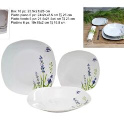 PIATTI SERV. 18 PZ. PORCELLANA DEC. FANTASIA FIORI