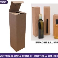 PORTABOTTIGLIA 1 POSTO AVANA ONDULATO CM.10X10X35h