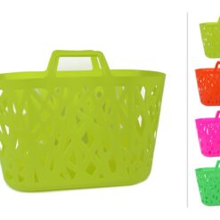 BORSA PLASTICA CM.50X25X32h 4 COLORI FLUO