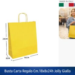 BUSTA CARTA REGALO CM.18X8X24h JOLLY GIALLO