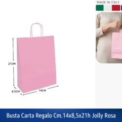 BUSTA CARTA REGALO CM.14X8,5X21h JOLLY ROSA