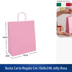 BUSTA CARTA REGALO CM.18X8X24h JOLLY ROSA