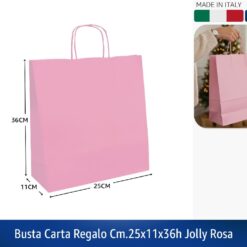 BUSTA CARTA REGALO CM.25X11X36h JOLLY ROSA