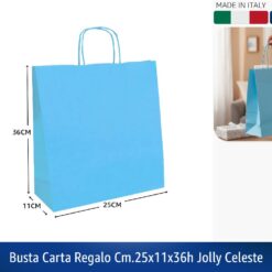 BUSTA CARTA REGALO CM.25X11X36h JOLLY CELESTE