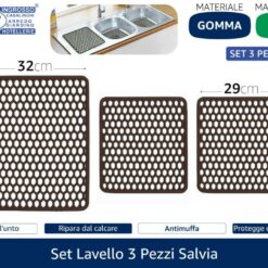 SET LAVELLO 3 PEZZI MARRONE