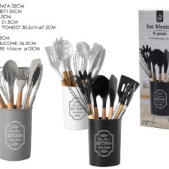 MESTOLI SILICONE SET 8 PZ. CON CONTENITORE