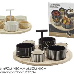 ANTIPASTIERA 6 POSTI SHIROKURO CON VASSOIO